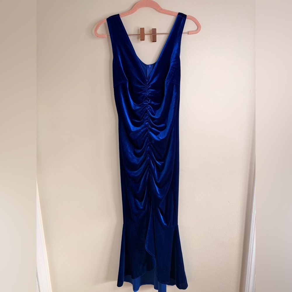 SHEIN Royal Blue Velvet Dress NWOT